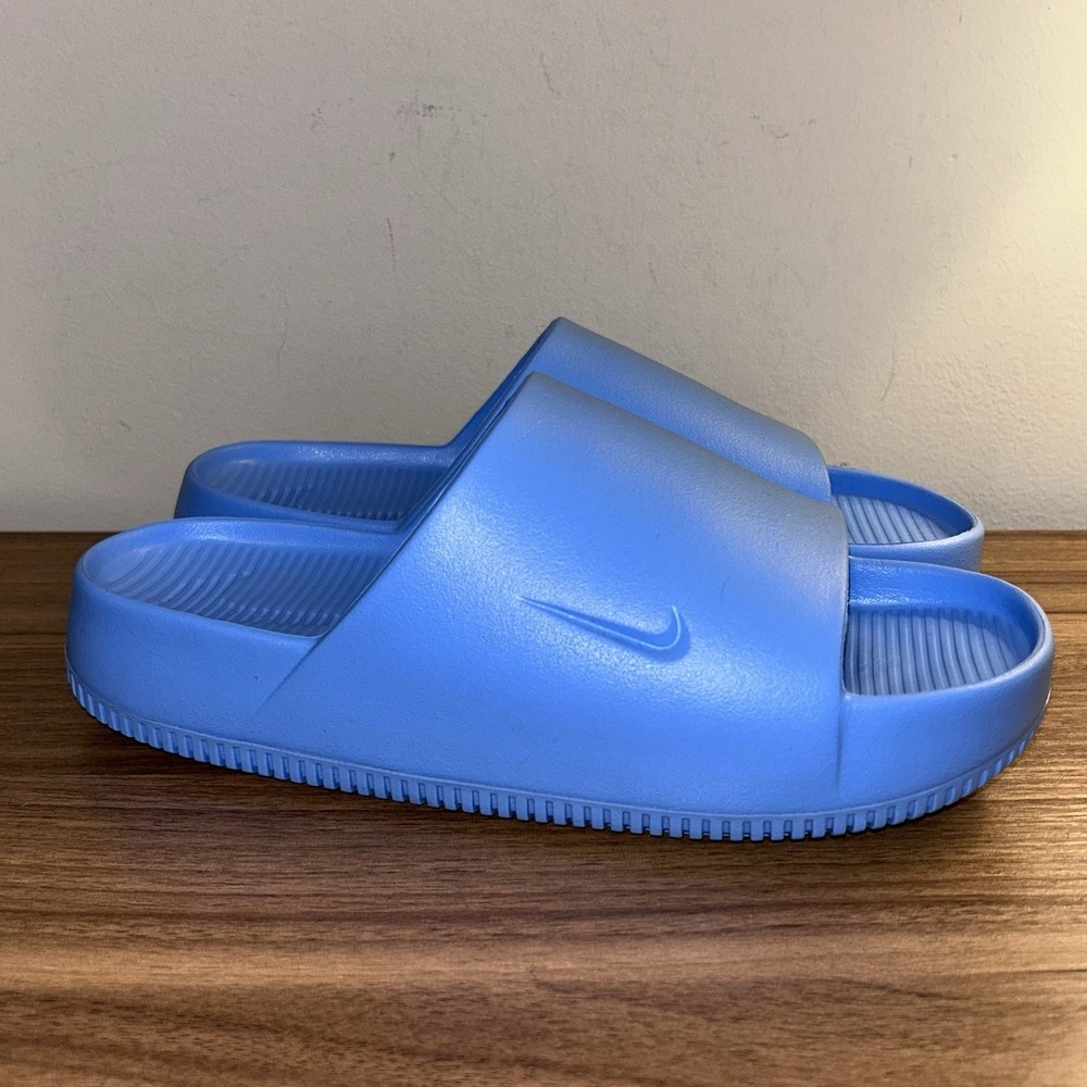 Nike Calm Slides Comfy Rubber Sandals University Smokey Blue FD4116 005 Mens 9